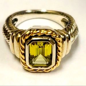 PRANDA STERLING SILVER 14k CETRINE RING